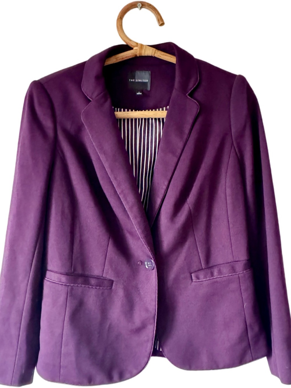 The Limited Eggplant Purple Notch Lapel Blazer Jacket S Academia Office $118